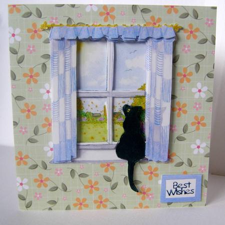 Black Cat in the Autumn Window 3D Decoupage Step by Step by Margaret McCartney