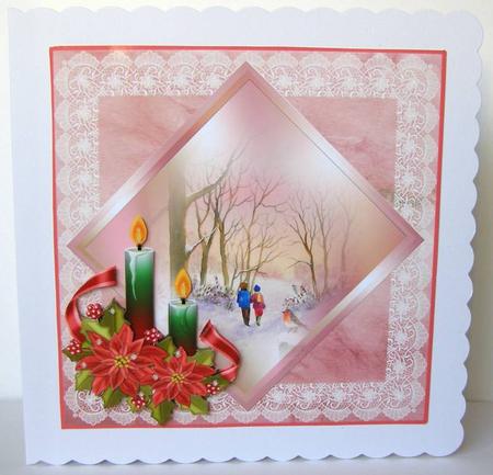8x8 a Walk in the Snow Decoupage Topper by Margaret McCartney