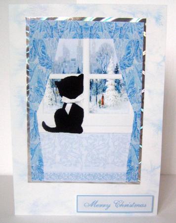 Christmas Cat at the Window by Margaret McCartney