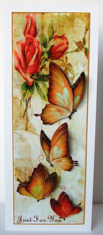 Large Dl Card Vintage Butterflies by Margaret McCartney