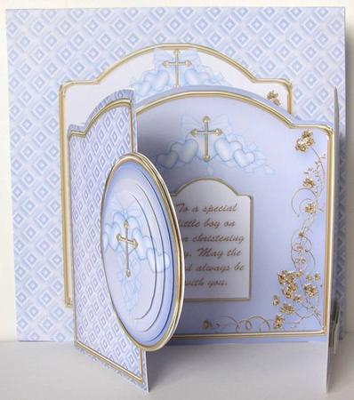 Baby Boy Christening Gatefold Card Kit by Margaret McCartney