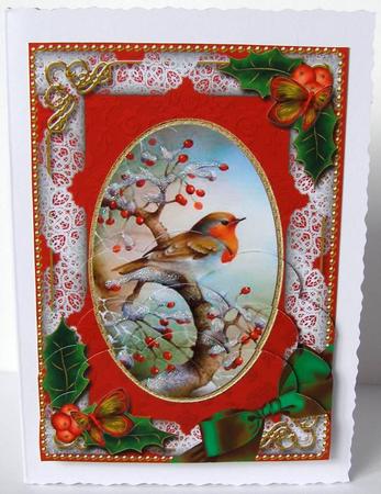 Robin 1 Holly Scallop Bottom 7x5inch Stacker by Margaret McCartney