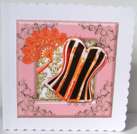 Red Hot Fiery Corset - Girly Any Occasion Card by Margaret McCartney