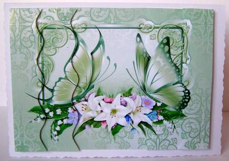 Butterflies and Flowers Wavy Side Stacker by Margaret McCartney
