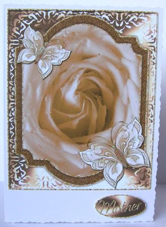 Butterflies on Rose Frame Large Card Front 1 by Margaret McCartney