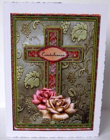 Sympathy Cross and Roses by Margaret McCartney