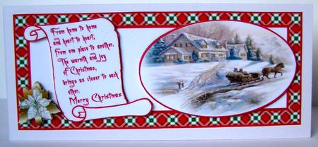 Dl Christmas Scene with Sleigh-red by Margaret McCartney