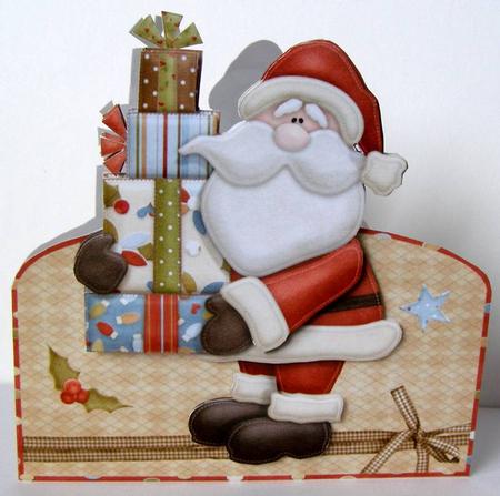Santa's Gifts Shaped Card and Decoupage by Margaret McCartney