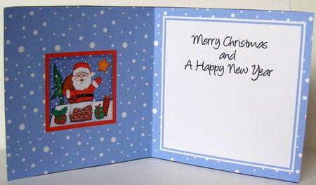 Xmas Rooftop Santa Matching Insert Square Landscape by Margaret McCartney