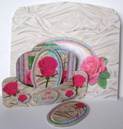 Pink Roses Calendar Push and Pull Card Kit by Margaret McCartney