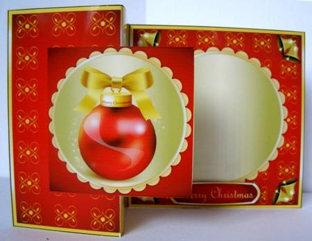 Christmas Bauble Fold Back in Red by Margaret McCartney