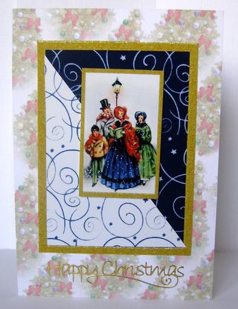 Christmas Carol Singers Corner Card by Margaret McCartney