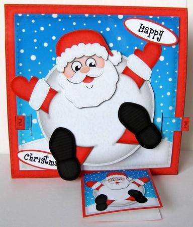3D Oops Santa Animated Moveable Snowball Card Kit by Margaret McCartney
