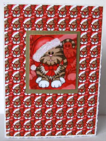Santa Kitty Background by Margaret McCartney