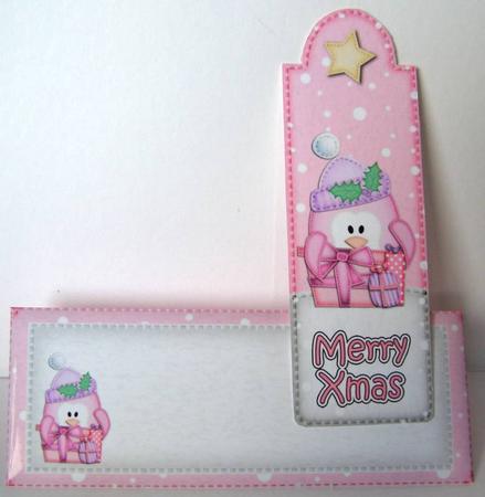 Xmas Penguin Bookmark Card N Envelope by Margaret McCartney