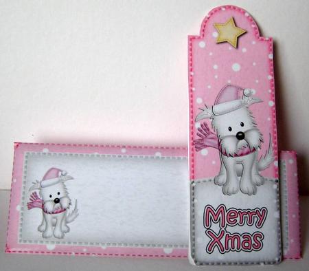 Xmas Westie Dog Bookmark Card N Envelope by Margaret McCartney