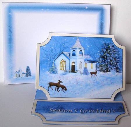 Easel Xmas Church by Margaret McCartney
