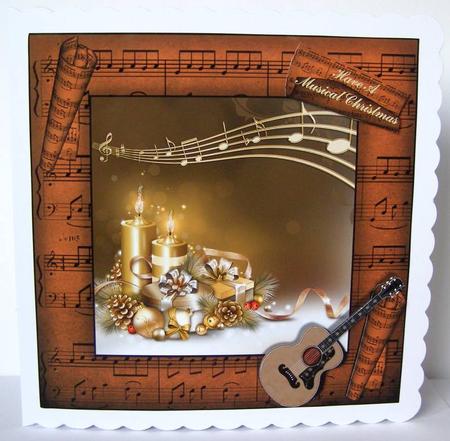 Have a Musical Christmas Guitar Card Topper by Margaret McCartney