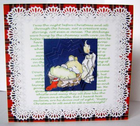 Twas the Night Before Christmas & Sleeping Mouse Red Tartan by Margaret McCartney