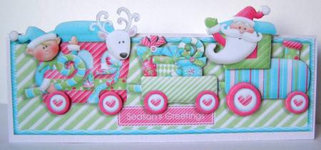 Santa Express Over the Top Large Card by Margaret McCartney