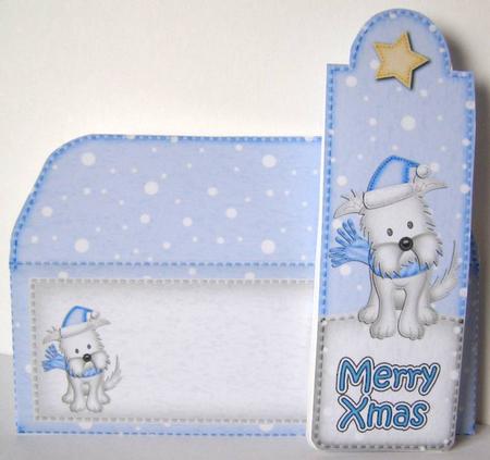 Xmas Westie Dog Bookmark Card N Envelope by Margaret McCartney