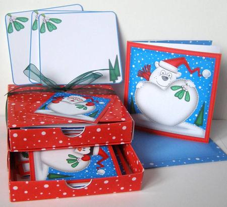 3D Top Drawer Xmas Snowball Cuties Cards Bumper Kit by Margaret McCartney