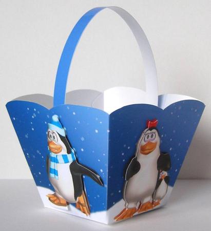 Penguin Family Gift Basket Great for Christmas by Margaret McCartney