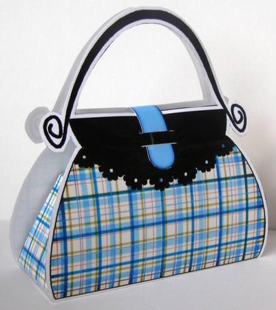 Tartan Handbag Shaped Treat or Favour Box Mini Kit by Margaret McCartney