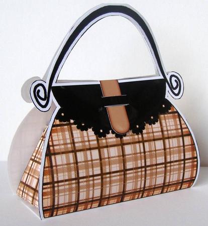 Tartan Handbag Shaped Treat or Favour Box Mini Kit by Margaret McCartney