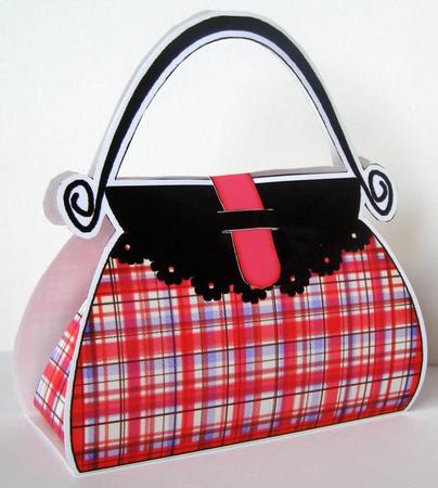 Tartan Handbag Shaped Treat or Favour Box Mini Kit by Margaret McCartney