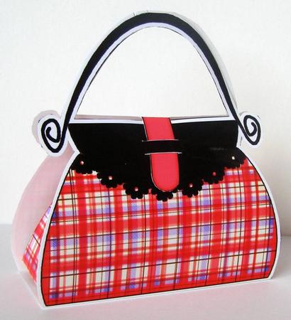 Tartan Handbag Shaped Treat or Favour Box Mini Kit by Margaret McCartney
