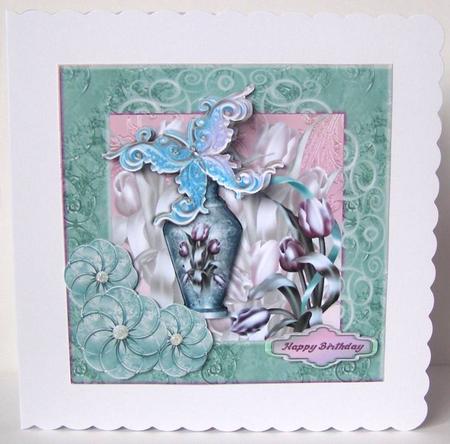 Tulip Elegance Happy Birthday with Love by Margaret McCartney