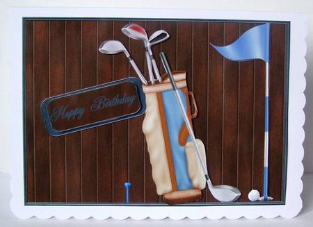 Masculine Golf Card Topper by Margaret McCartney