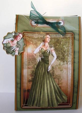 Art Deco Lady Rose Green Mini Bags by Margaret McCartney