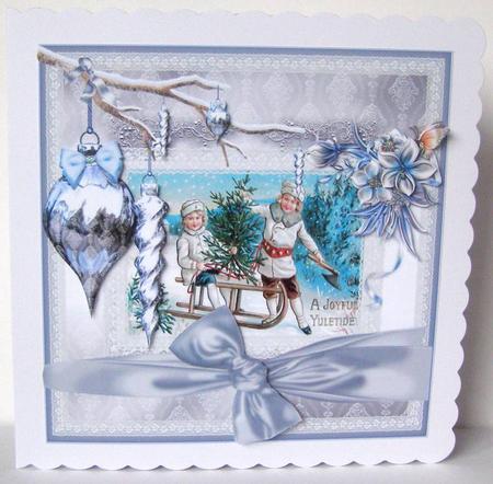 Vintage Christmas Card Topper by Margaret McCartney