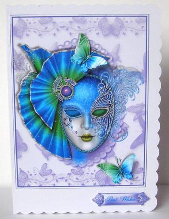 Stunning Blue Masque on Flutters by Margaret McCartney