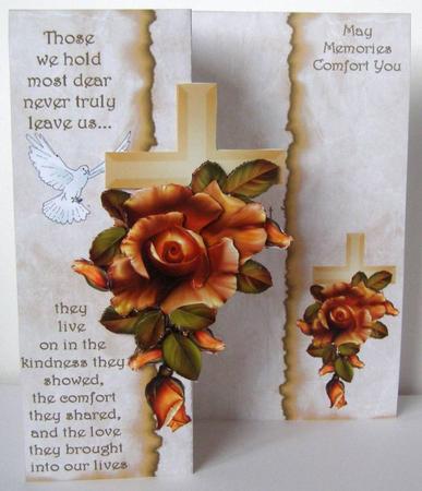 Golden Rose and Doves Sympathy by Margaret McCartney