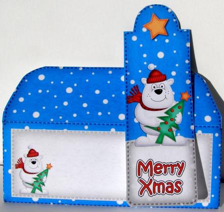 Xmas Ben Polar Bear's Tree Bookmark Card N Envelope by Margaret McCartney