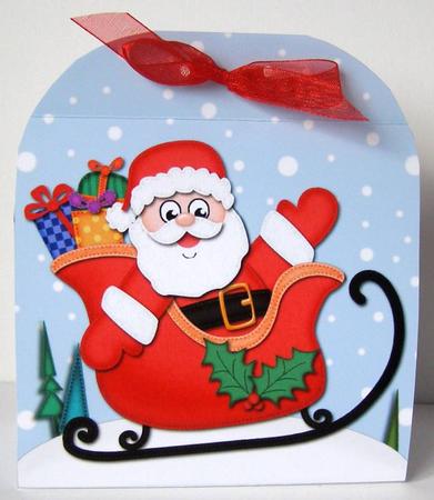3D Xmas Santa's Sleigh Treat or Favour Box Mini Kit by Margaret McCartney