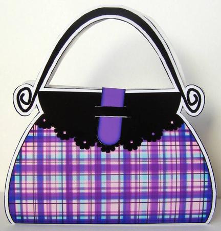 Tartan Handbag Shaped Treat or Favour Box Mini Kit by Margaret McCartney