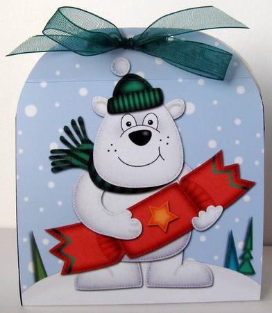 3D Xmas Polar Bear's Cracker Treat or Favour Box Mini Kit by Margaret McCartney