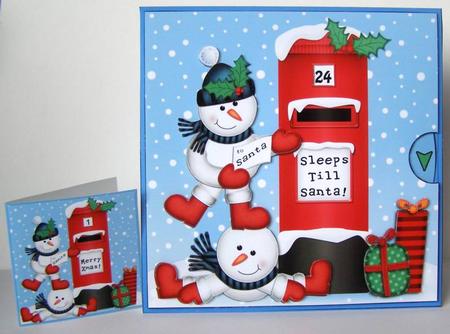 3D Xmas Snowmen Sleeps Till Santa Countdown Moveable by Margaret McCartney