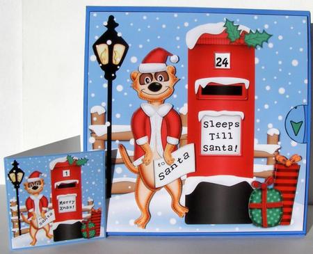 3D Xmas Meerkat Sleeps Till Santa Countdown Moveable by Margaret McCartney
