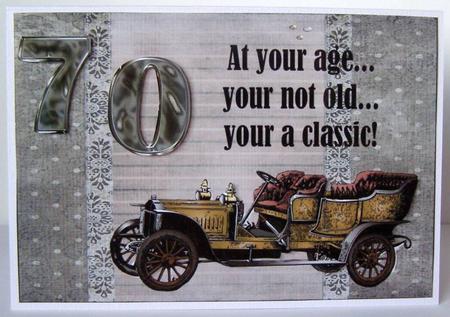 Classic Car Age Birthday Card by Margaret McCartney