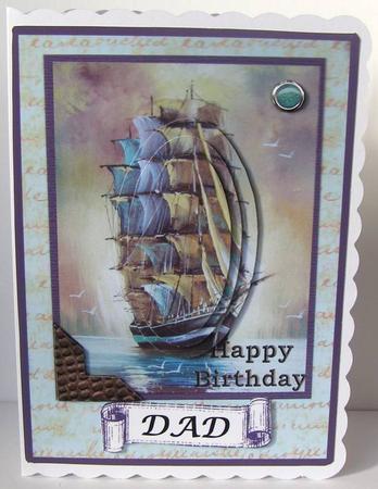 Sailing Ship Male Birthday Quick Card by Margaret McCartney