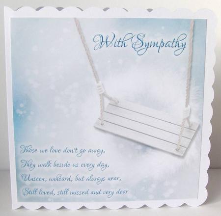 Those We Love Don't Go Away Male Sympathy 8x8 Card by Margaret McCartney