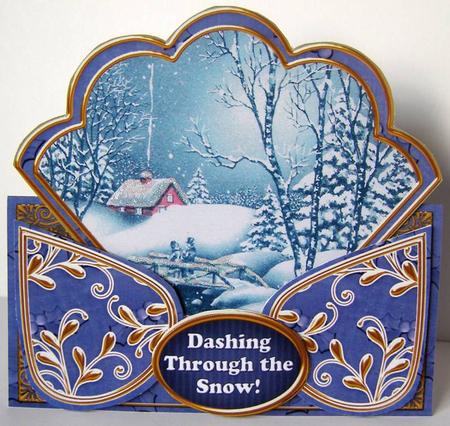 Blue Winter Walk Dashing Thro' Snow Scallop Trio Kit by Margaret McCartney