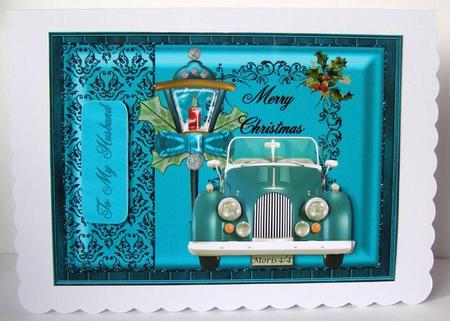 Merry Christmas Morris Car by Margaret McCartney