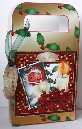 Large Gift Bag with Handles - a Childrens Santa by Margaret McCartney