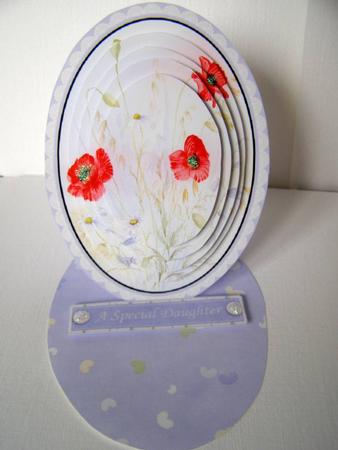 Meadow Poppies Easel Card and Pyramid Part 1 by Margaret McCartney
